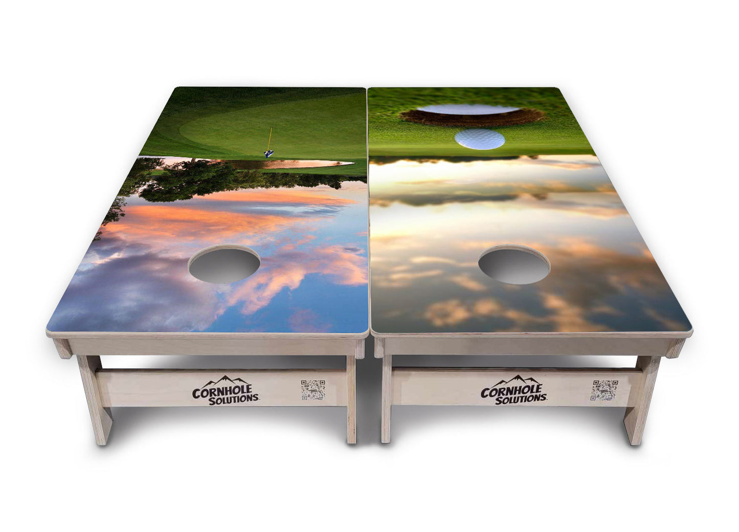 Golf Course Sunset Cornhole Boards - Professional Tournament Series