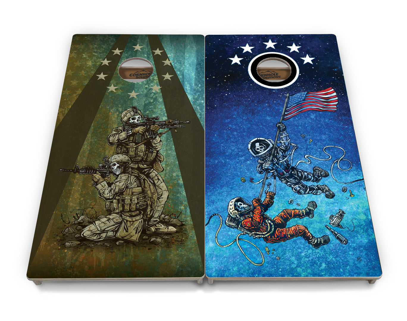 Artist Series Cornhole Boards - Professional Tournament Series - Split Design