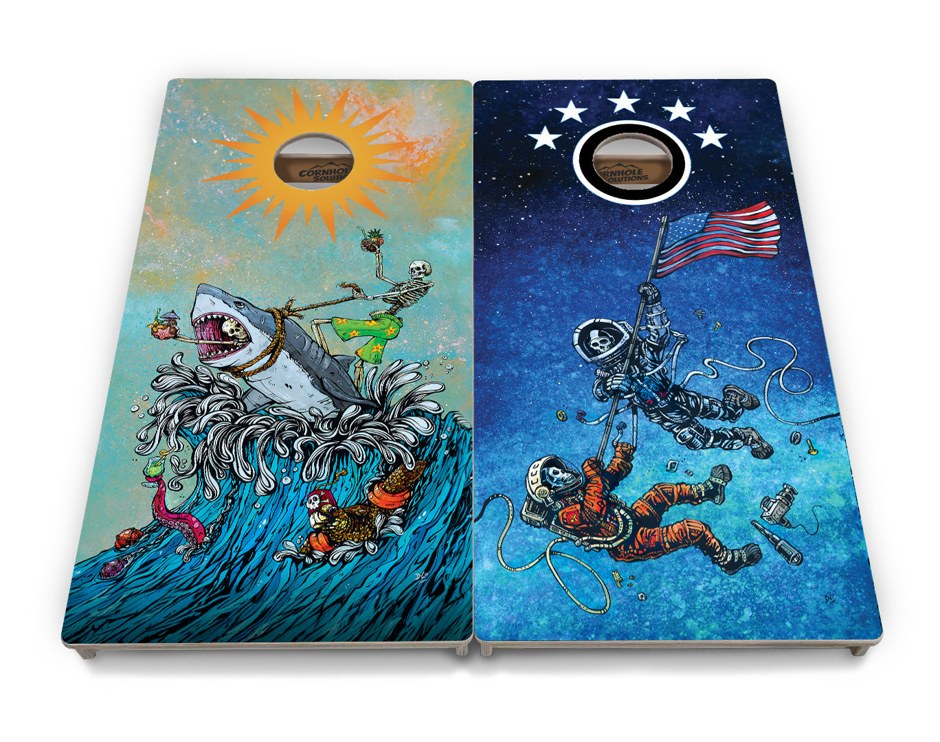 Artist Series Cornhole Boards - Professional Tournament Series - Split Design