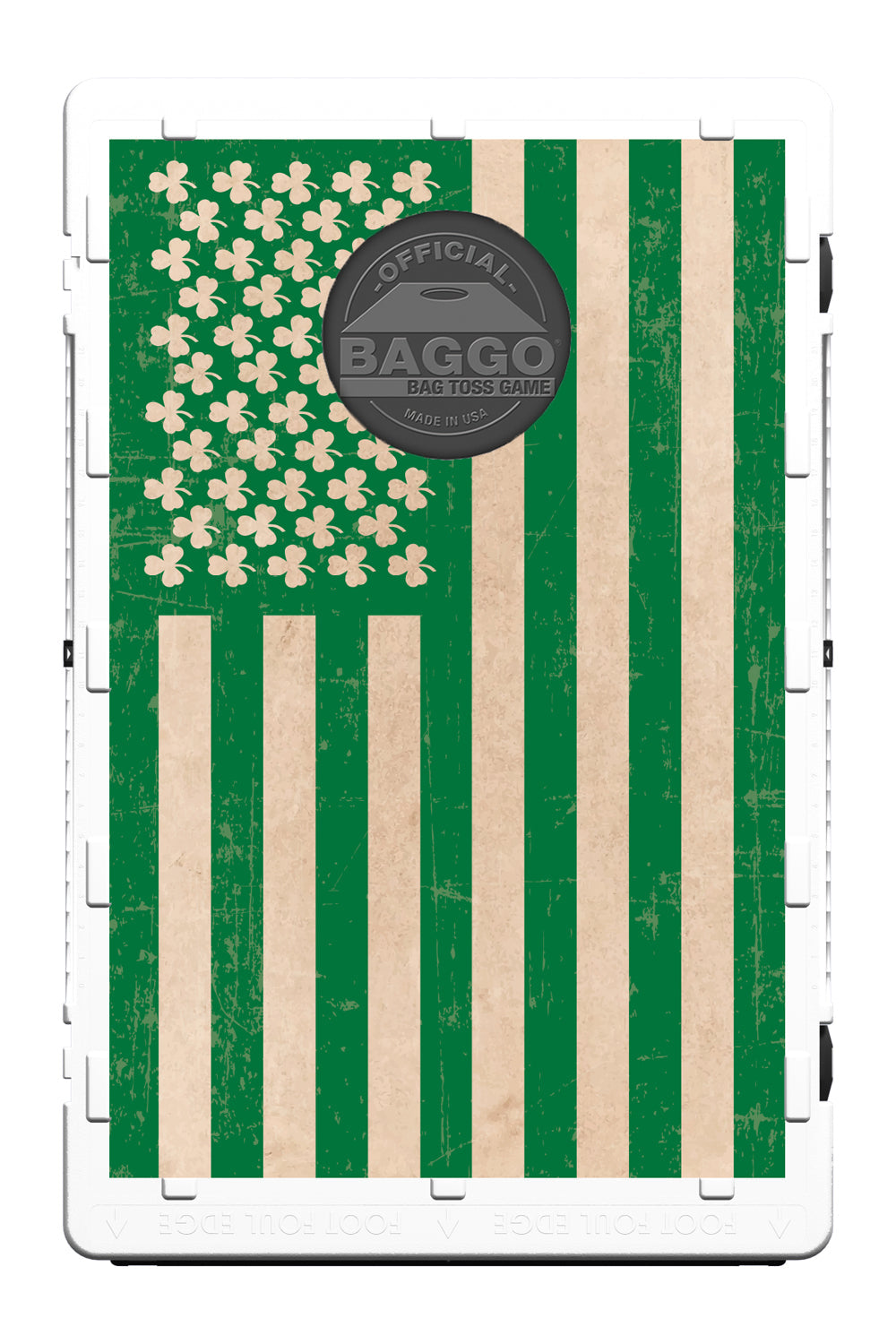 Green Irish Shamrock American Flag Bean Bag Toss Game by BAGGO