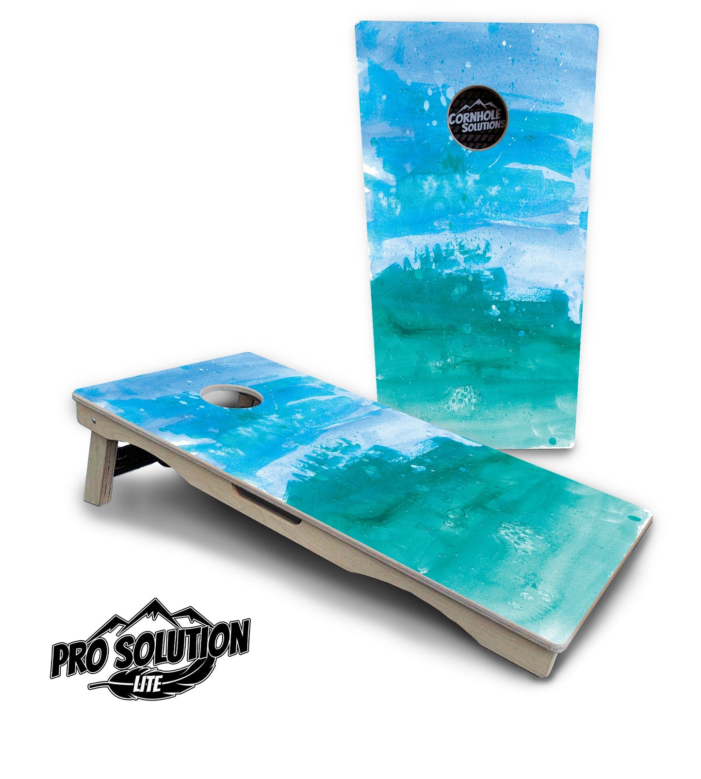 Blue Green Paint Cornhole Boards - Pro Solution Lite Series