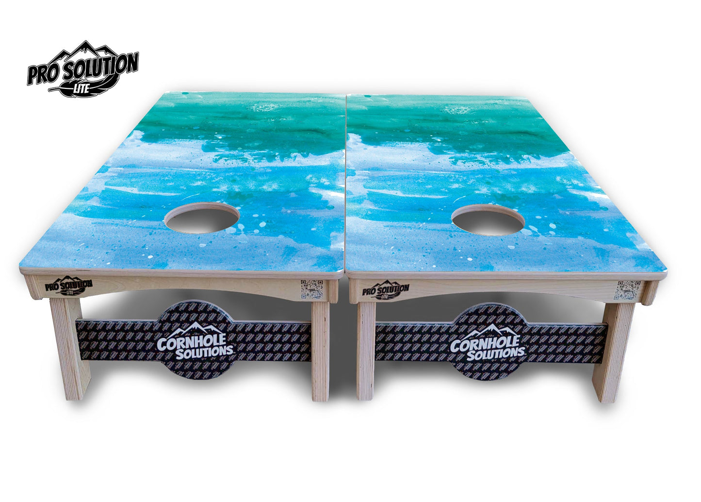 Blue Green Paint Cornhole Boards - Pro Solution Lite Series