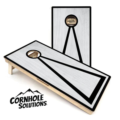Tournament Quality Cornhole Boards - Gray Wash Black Triangle