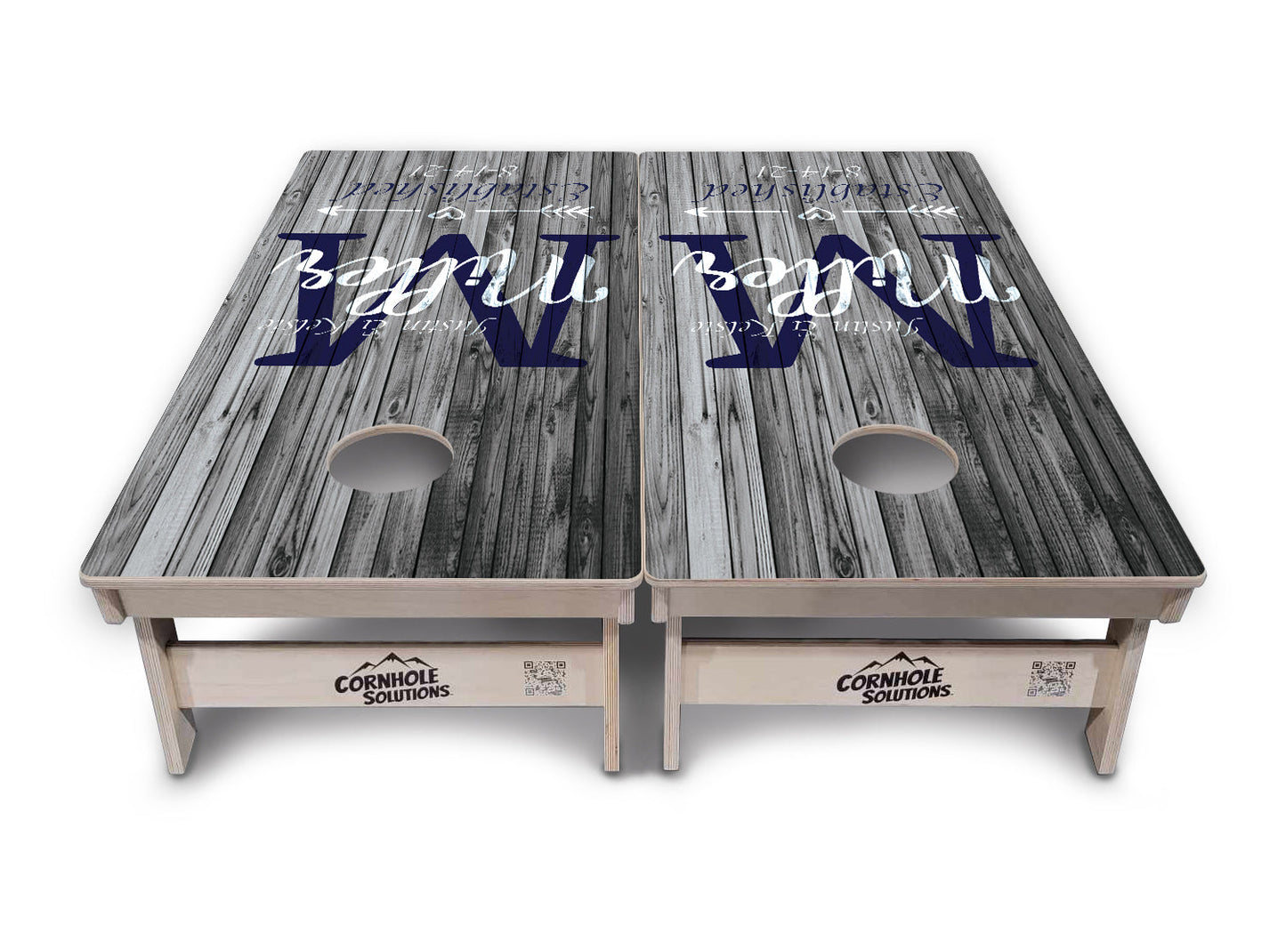 Grey Slat Wood Cornhole Boards - Professional Tournament Series