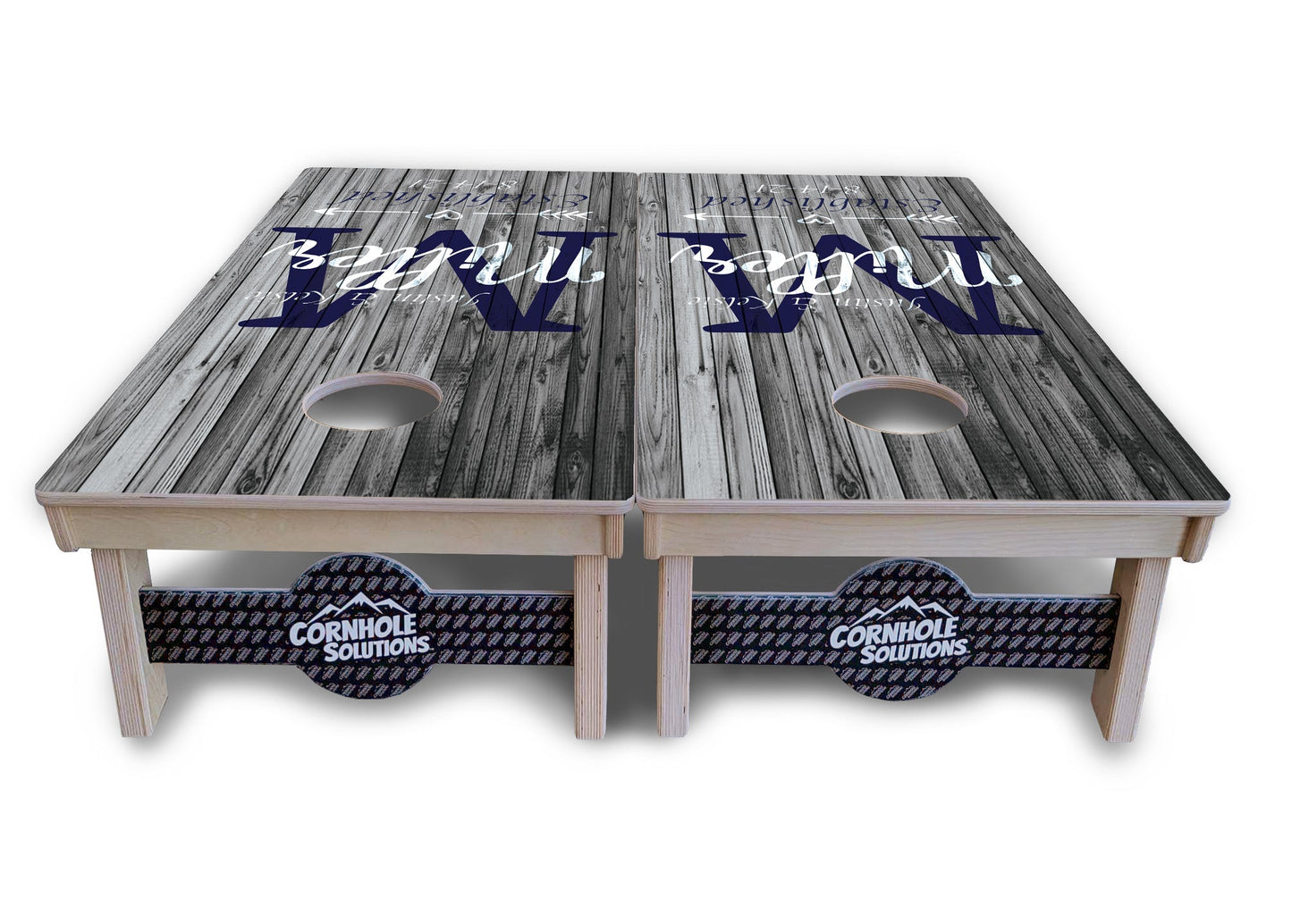 Grey Slat Wood Cornhole Boards - Professional Tournament Series