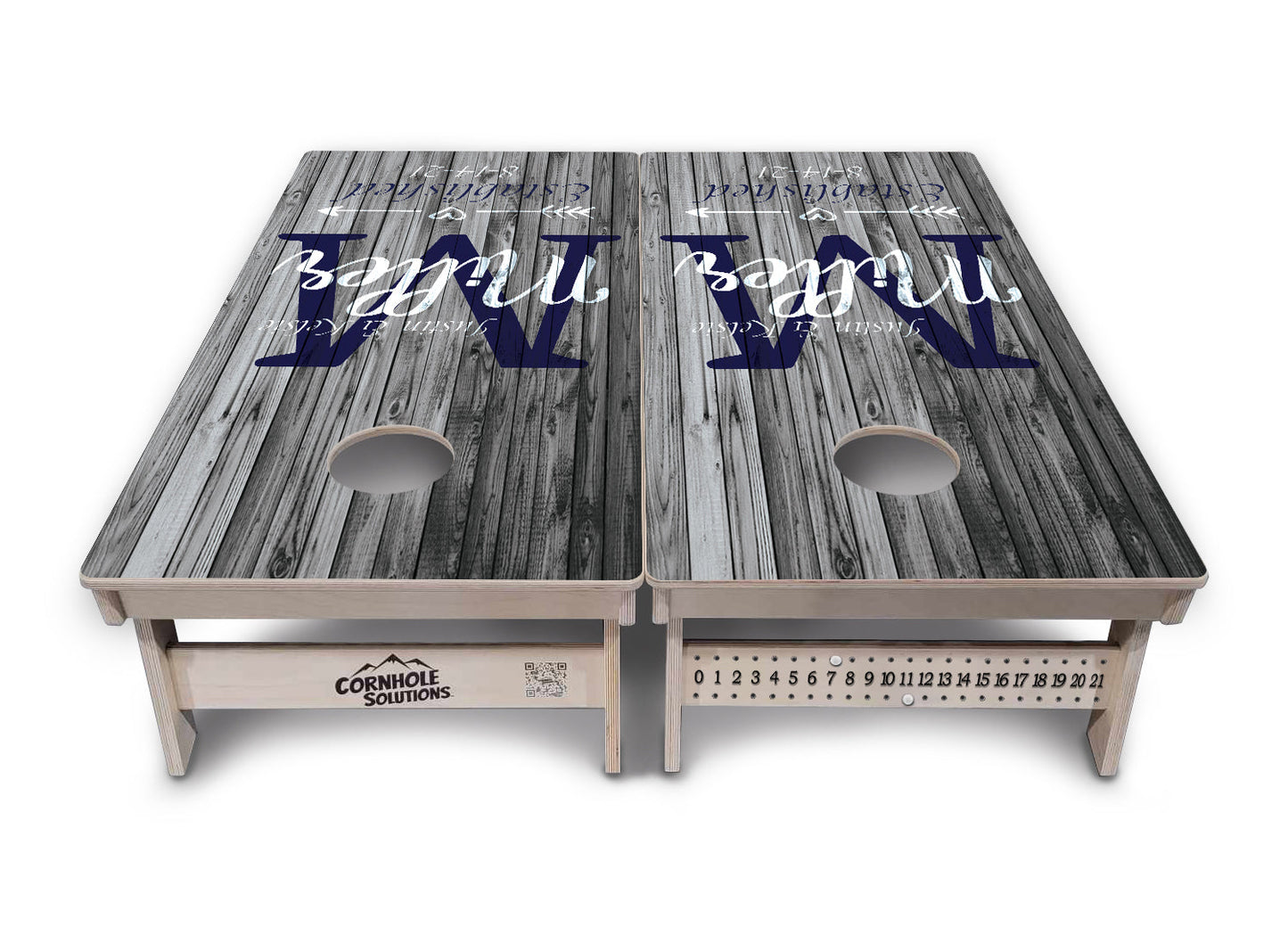 Grey Slat Wood Cornhole Boards - Professional Tournament Series