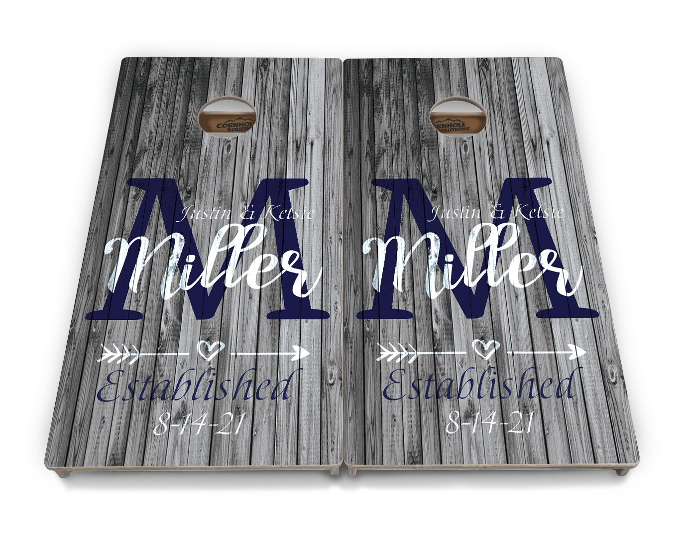 Grey Slat Wood Cornhole Boards - Professional Tournament Series