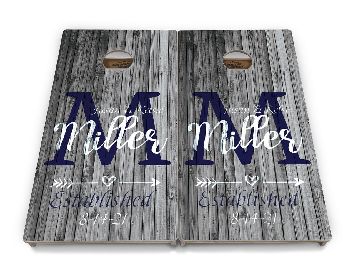 Rustic Wedding Monogram Cornhole Boards – Tournament Series