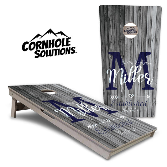 Grey Slat Wood Cornhole Boards - Professional Tournament Series