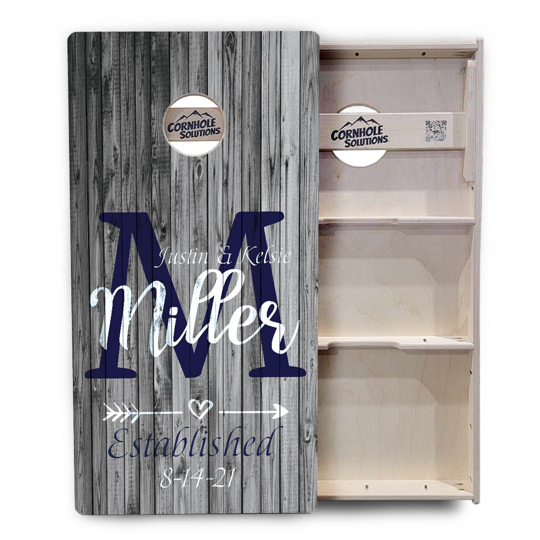 Grey Slat Wood Cornhole Boards - Professional Tournament Series