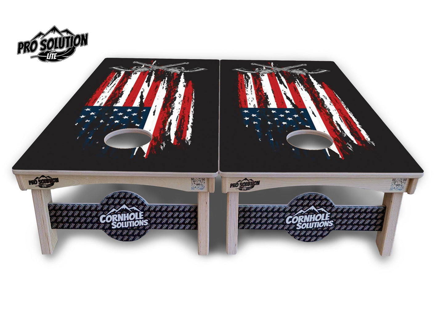 Guns & Flag Cornhole Boards - Pro Solution Lite Series