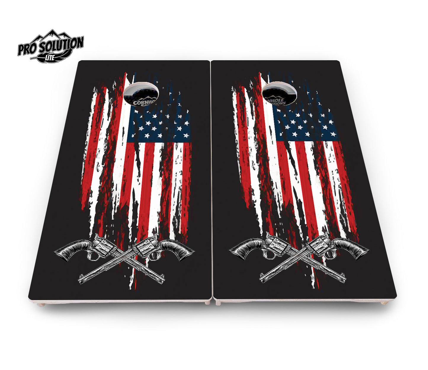 Guns & Flag Cornhole Boards - Pro Solution Lite Series