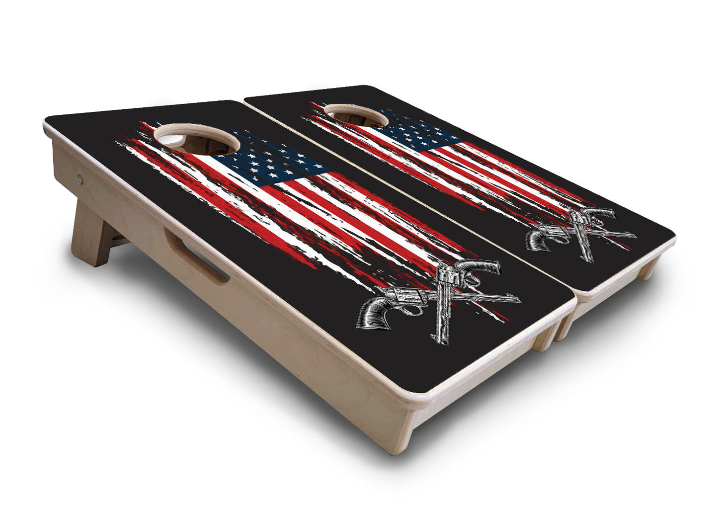 Mini Cornhole Boards - Guns & Flag