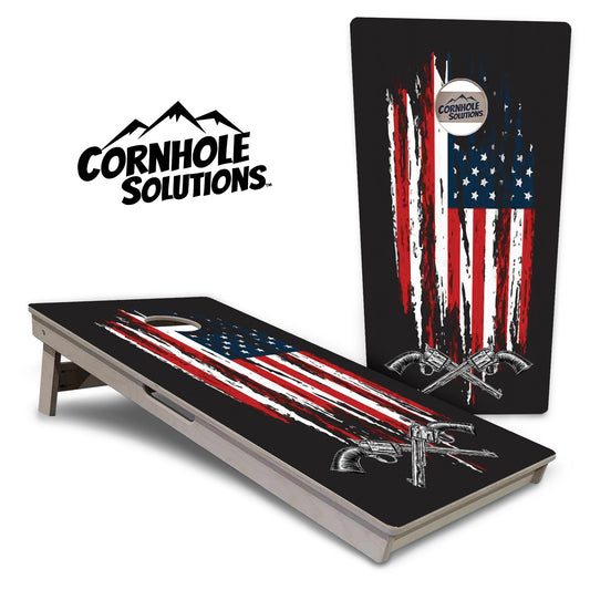 Guns and Flag Cornhole Boards - Professional Tournament Series