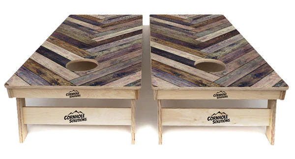 Quick Ship Cornhole Boards - Herringbone Design