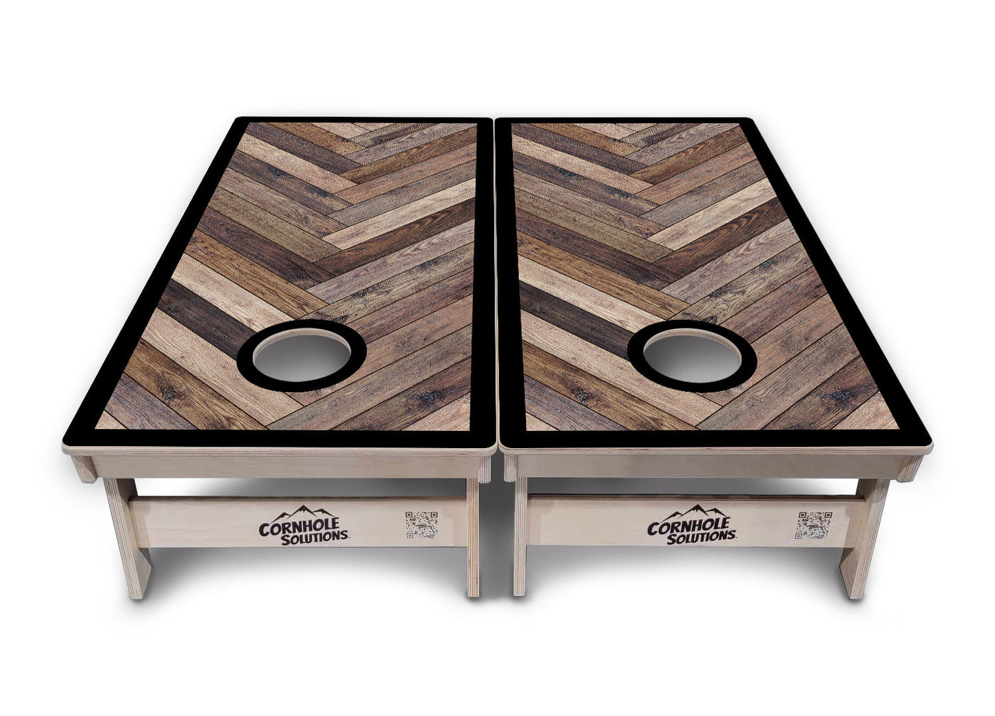 Herringbone w/ Border Cornhole Boards - Professional Tournament Series