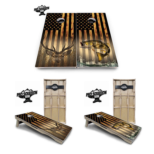 Hidden Deer & Fish Cornhole Boards - Pro Solution Elite Series