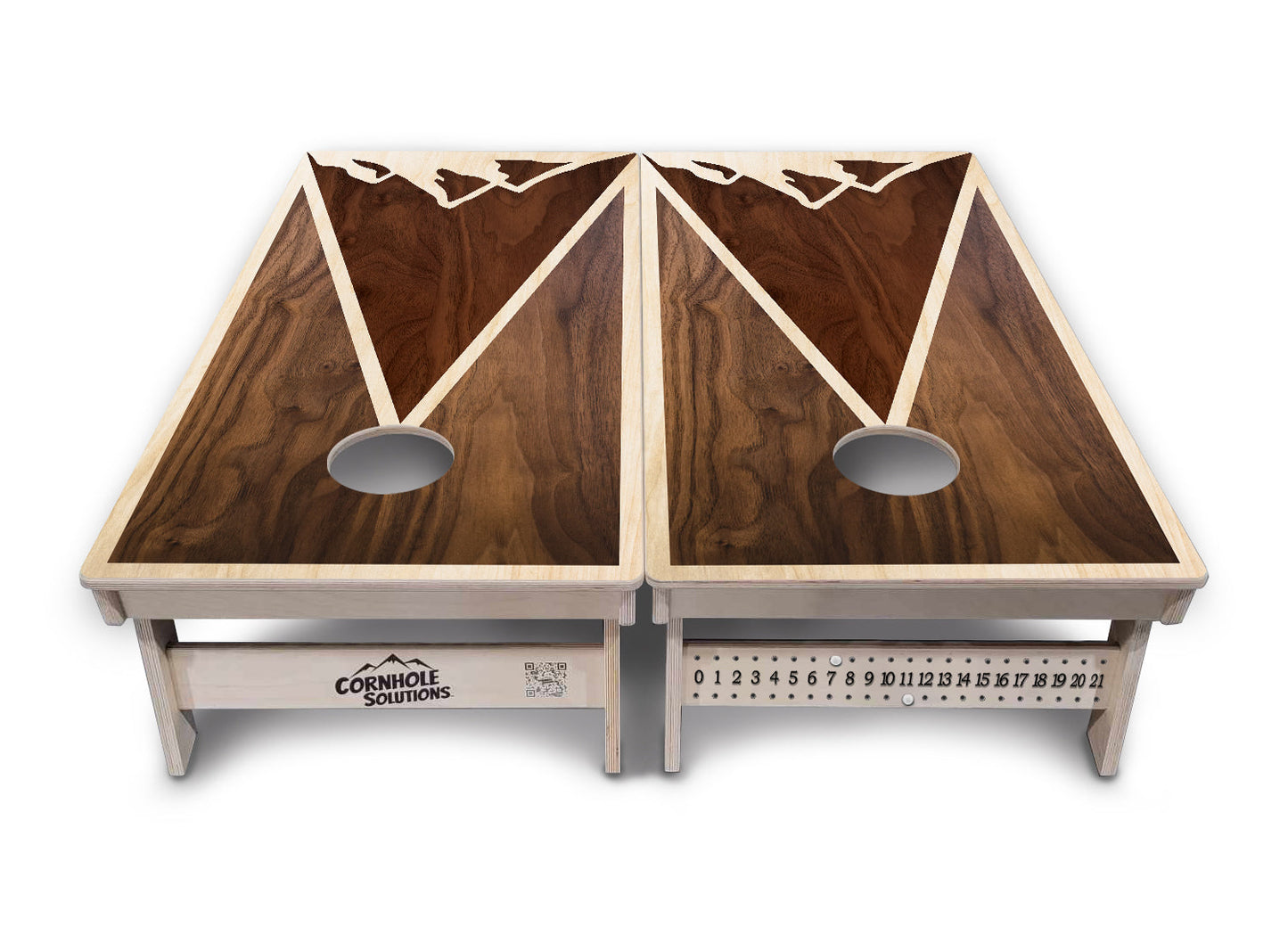 Stained Mountain Scene Cornhole Boards - Professional Tournament Series