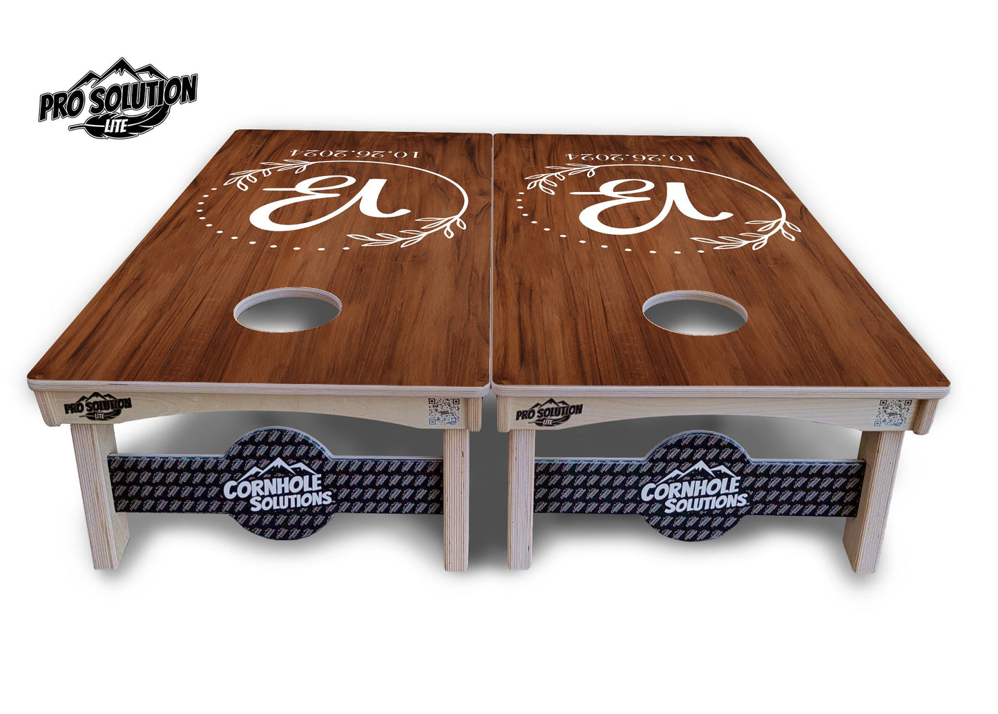 Laurel Wreath Cornhole Boards - c Birch - Pro Solution Lite Series