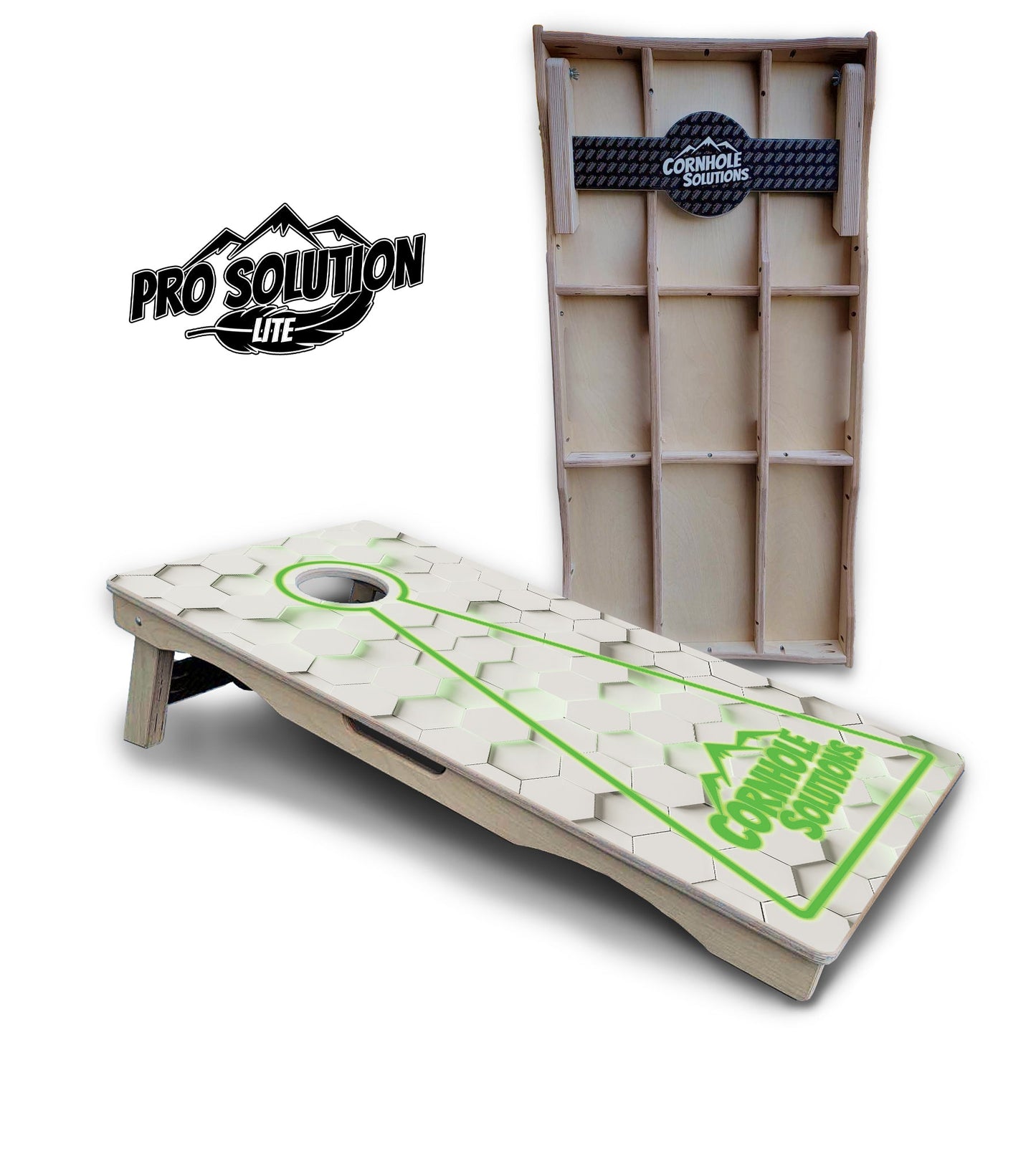 Glow Hole White Cornhole Boards - Pro Solution Lite Series