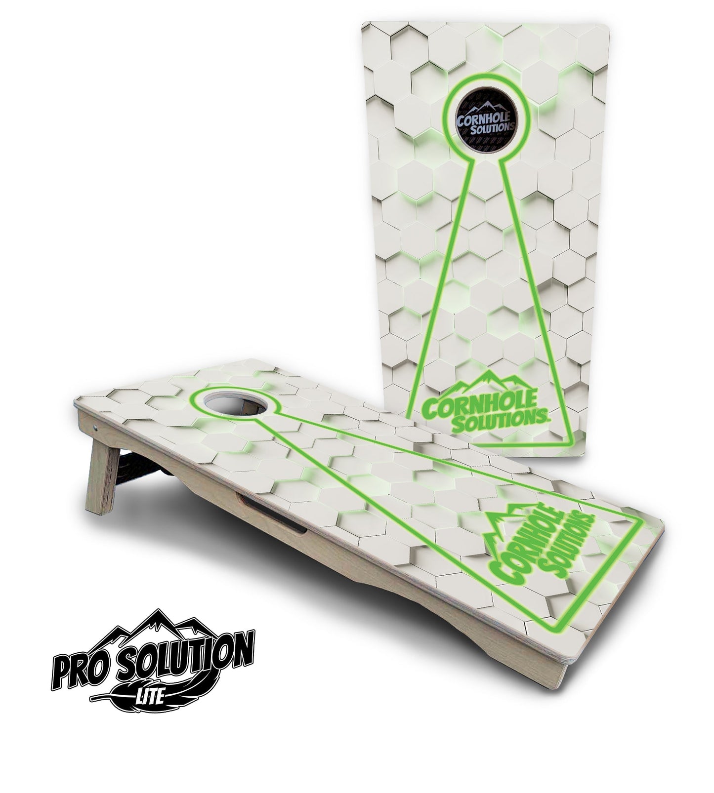 Glow Hole White Cornhole Boards - Pro Solution Lite Series