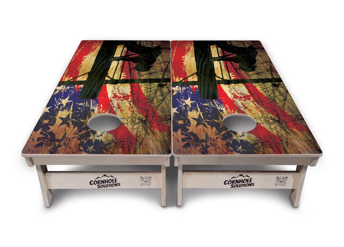 Faded Lineman Flag Cornhole Boards - Professional Tournament Series