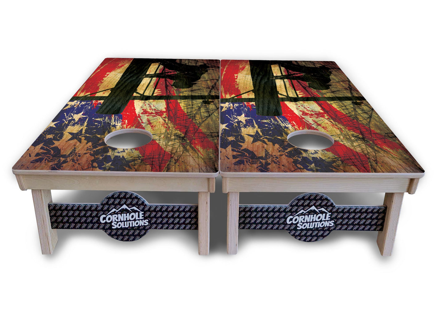 Faded Lineman Flag Cornhole Boards - Professional Tournament Series