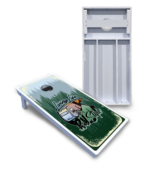 Living Life RV Style Cornhole Boards - All Weather Series