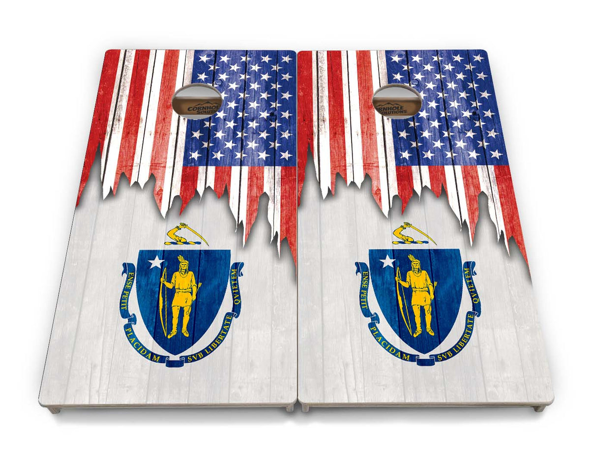 State Flag Cornhole Boards – MA–NJ – Tournament Series