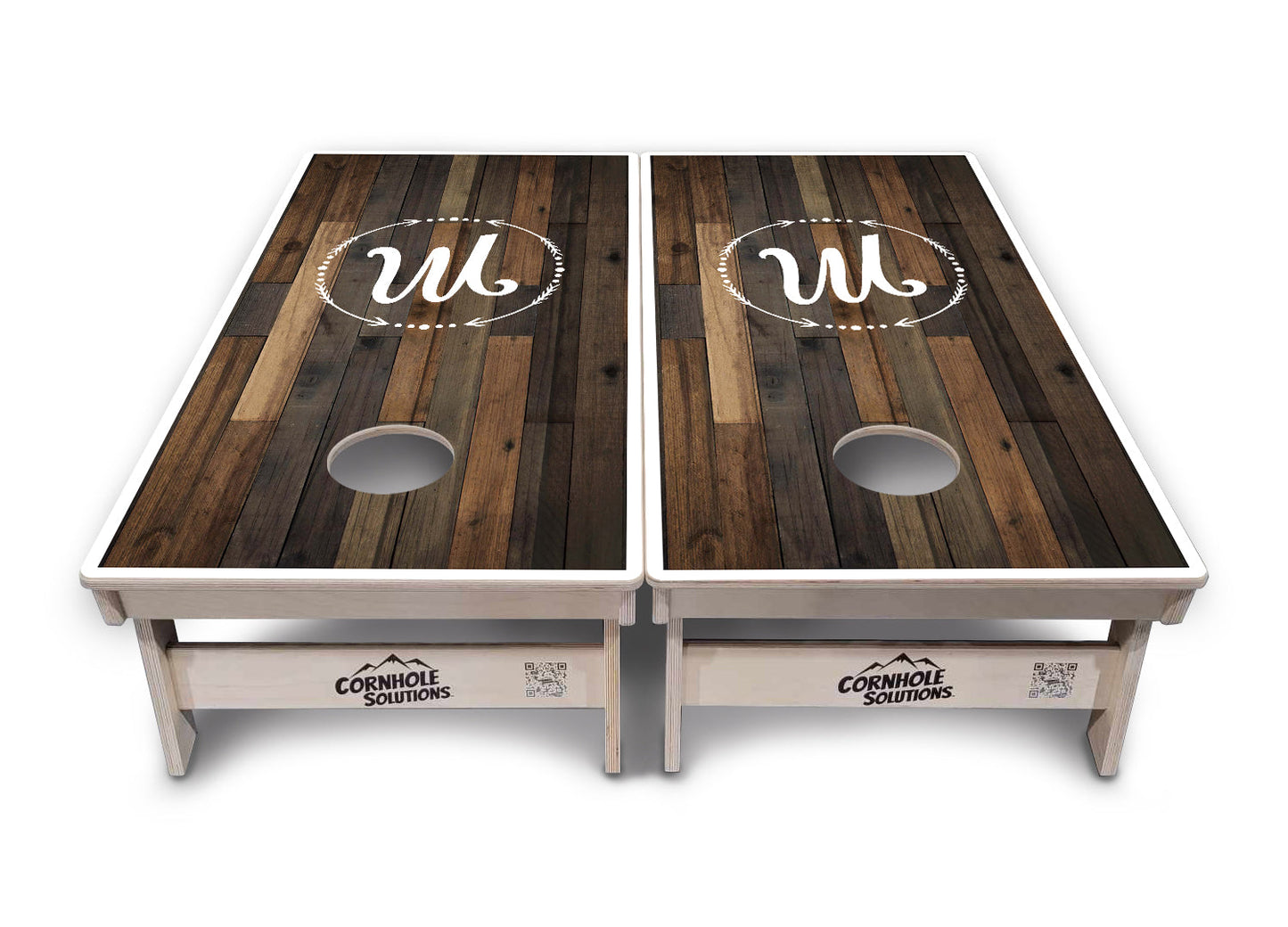 Wood Wreath Letter Cornhole Boards - Professional Tournament Series