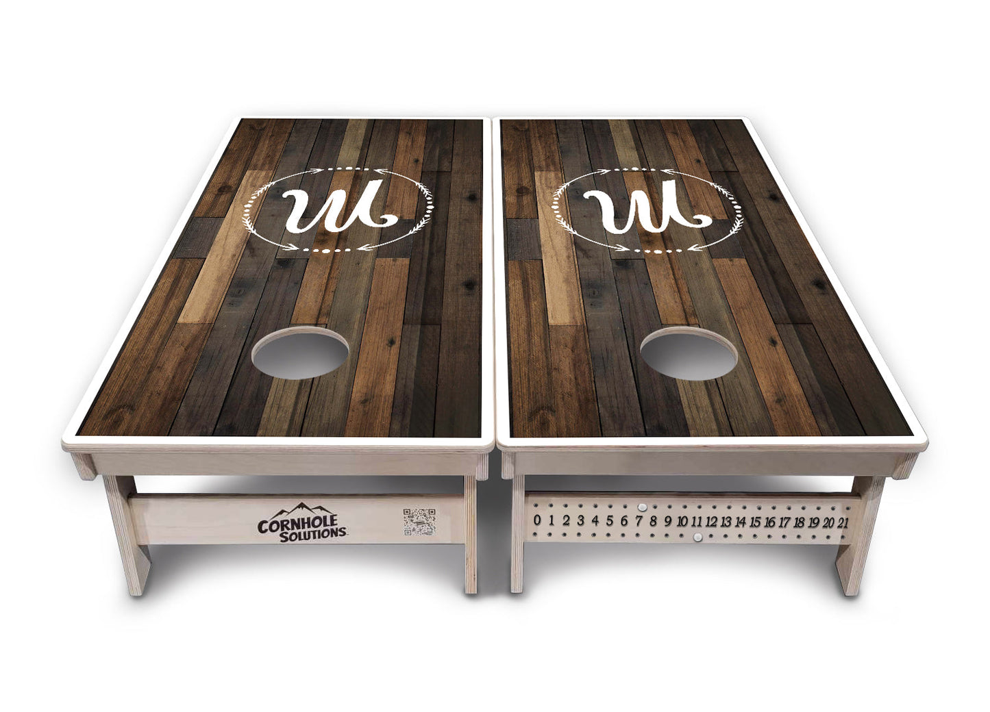 Wood Wreath Letter Cornhole Boards - Professional Tournament Series