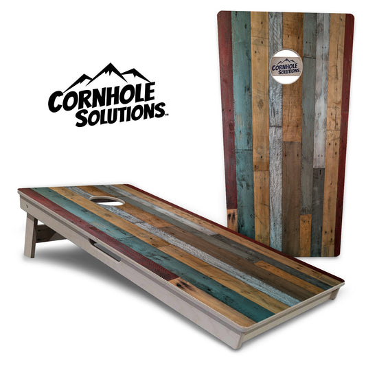 Metallic Wood Planks Cornhole Boards - Professional Tournament Series