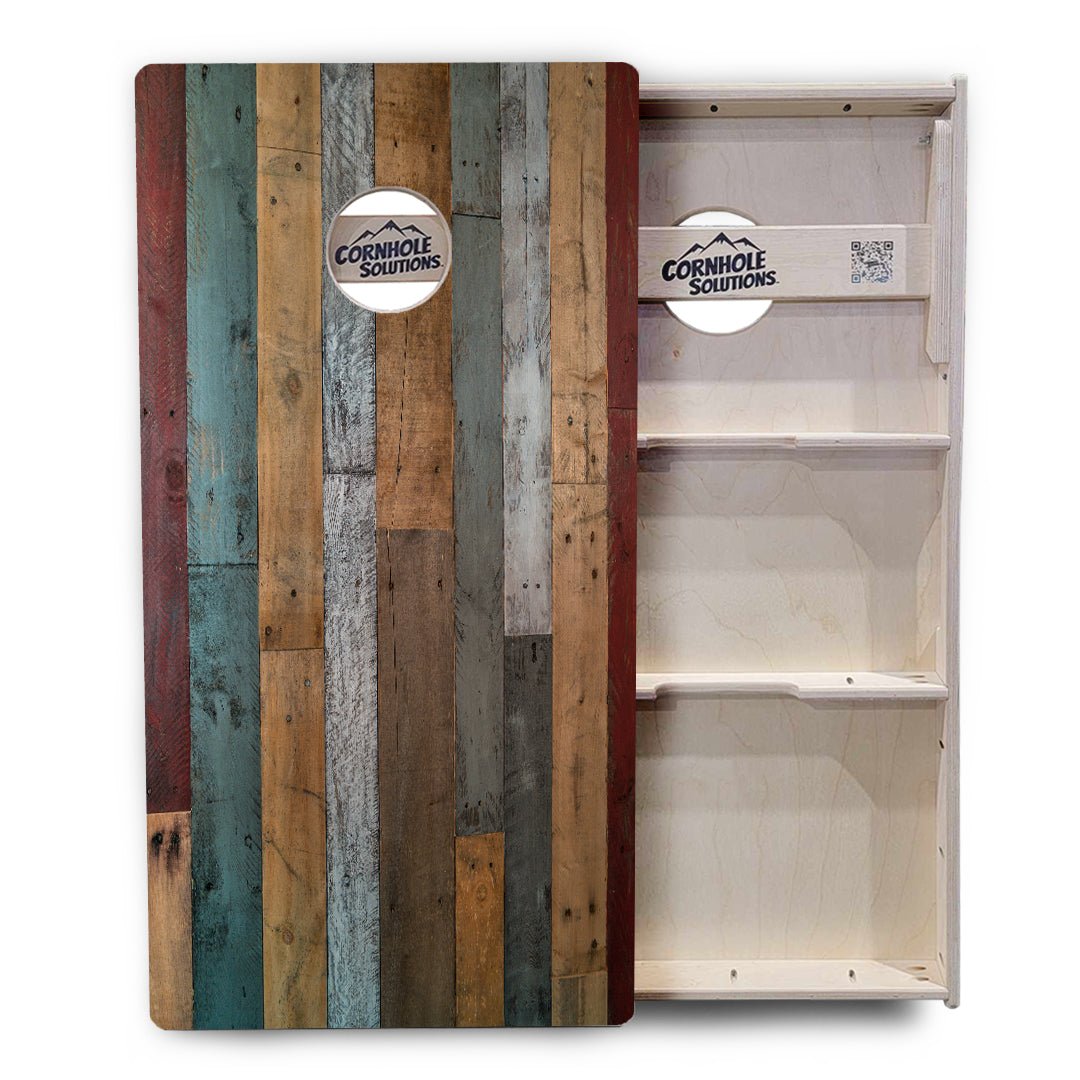 Metallic Wood Planks Cornhole Boards – Tournament Series