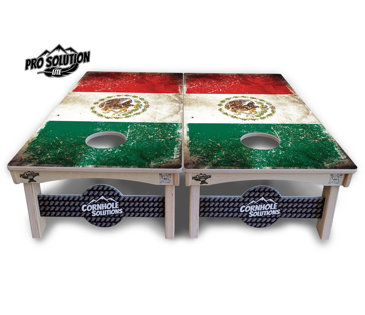 Mexico Flag Cornhole Boards - Pro Solution Lite Series