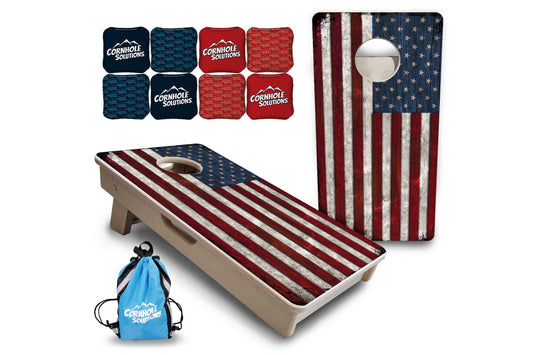 Rustic USA Flag - Mini or Vacation Size Cornhole Boards