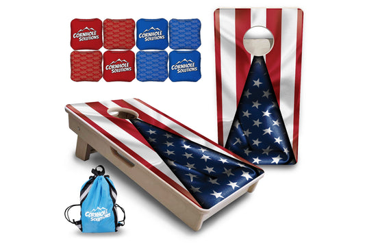 American Flag Triangle - Mini or Vacation Size Cornhole Boards