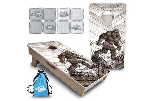 Mini Cornhole Boards - Bigfoot Whitewash