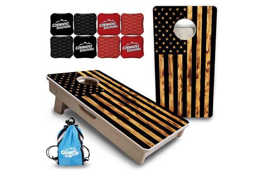 Burnt Flag - Mini or Vacation Size Cornhole Boards
