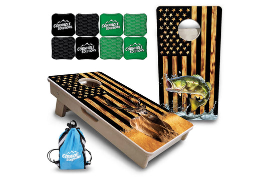 Colorful Deer & Fish - Mini or Vacation Size Cornhole Boards