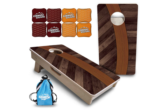 Curved Herringbone - Mini or Vacation Size Cornhole Boards