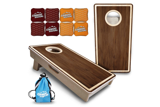 Stained Natural Border - Mini or Vacation Size Cornhole Boards