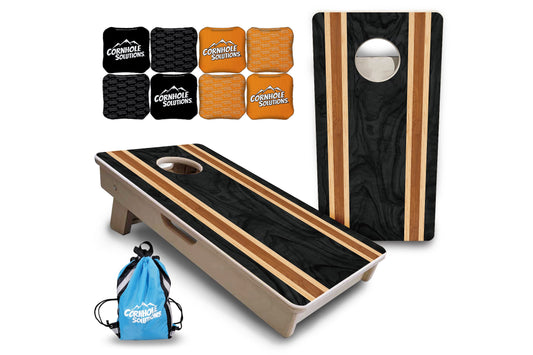 Dark Wood Stripe - Mini or Vacation Size Cornhole Boards