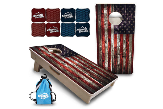 Distressed Flag - Mini or Vacation Size Cornhole Boards