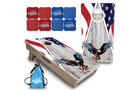 Mini Cornhole Boards - Eagle Triangle Whitewash