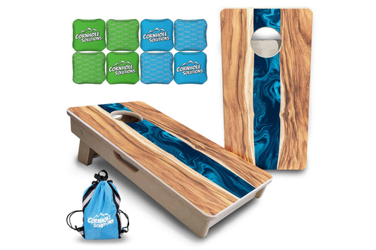 Live Edge River - Mini or Vacation Size Cornhole Boards