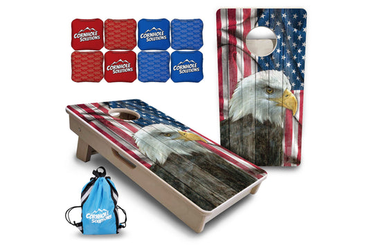 Faded Eagle Flag - Mini or Vacation Size Cornhole Boards