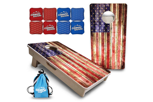 Rustic Wood Flag - Mini or Vacation Size Cornhole Boards