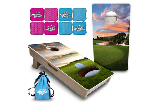 Golf Course Sunset - Mini or Vacation Size Cornhole Boards
