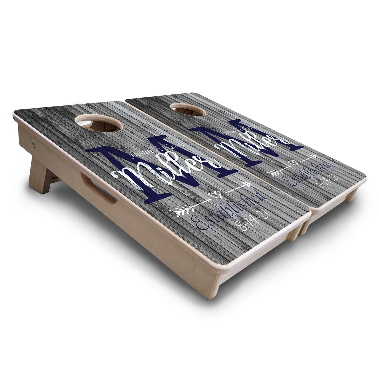 Grey Slat Wood - Mini or Vacation Size Cornhole Boards