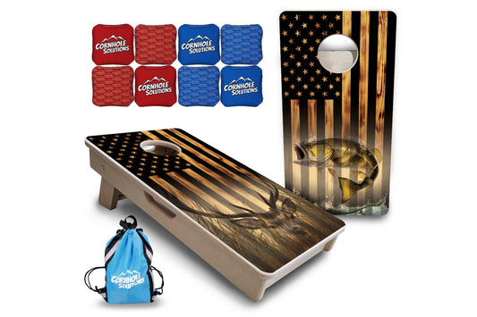 Hidden Deer & Fish - Mini or Vacation Size Cornhole Boards
